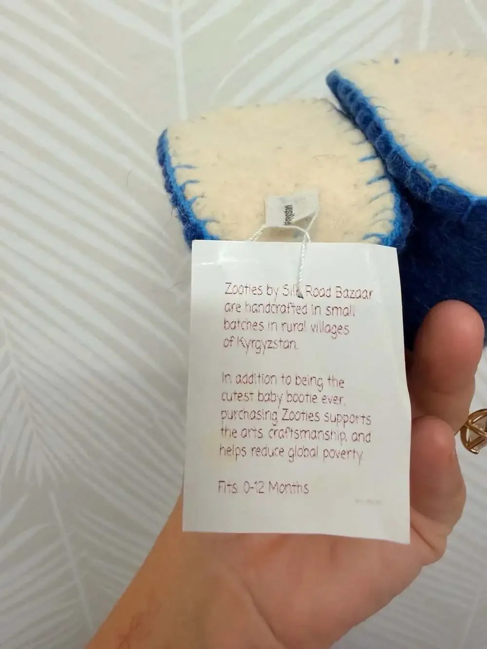 Silk Road Bazaar Turquoise Zooties Felt Wool Flower Baby Booties 0-12 Months